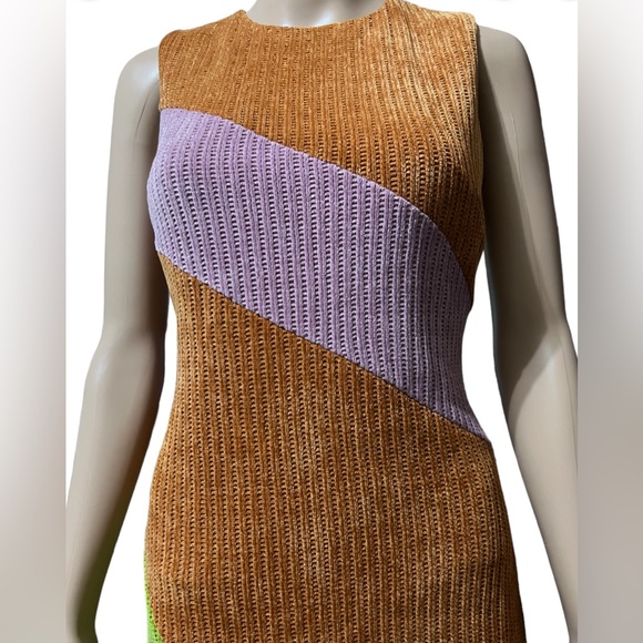 Hutch Jordy Dress Copper Colorblock Chenille Knit Dress Size S NWoT - Picture 6 of 16